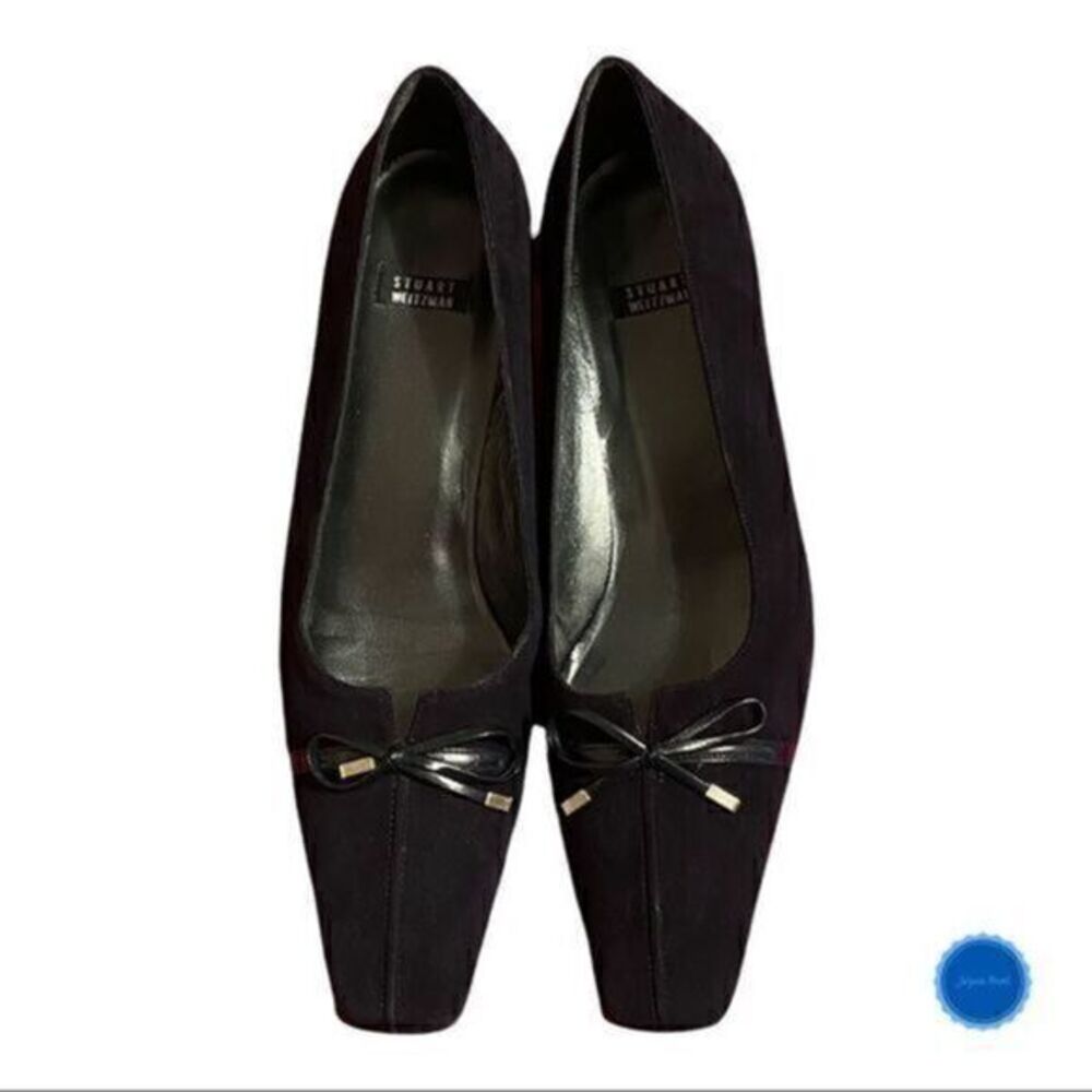 STUART Weitzman Black Bow Pumps